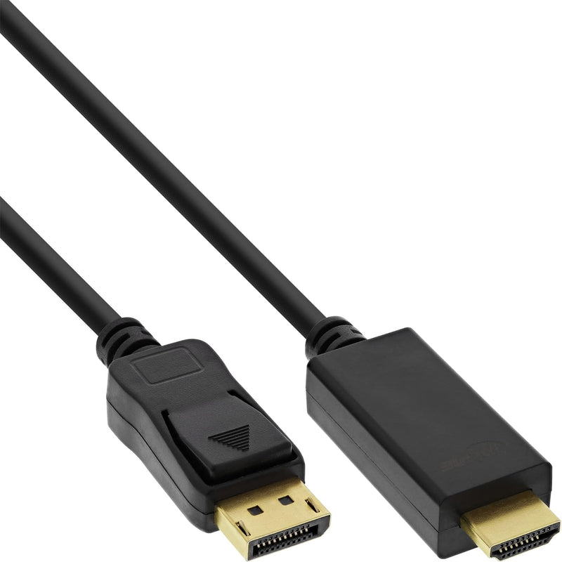 InLine 17187I DisplayPort zu HDMI Konverter Kabel, 4K/60Hz, schwarz, 0,3m