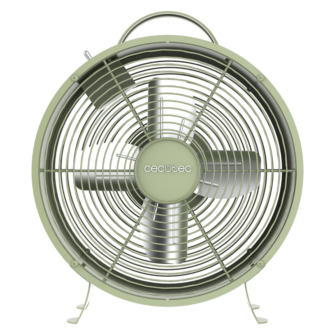 Cecotec - Tischventilatoren EnergySilence 400 RetroDesk Green, 25 W Strom, 8 Zoll, 4 aerodynamische