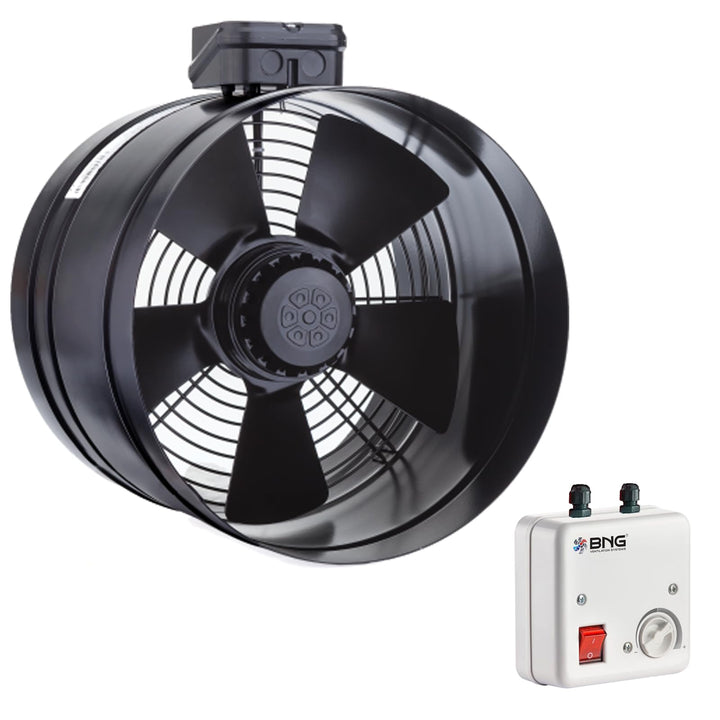BORAX Power Axial Turbo Rohrventilator Zu-Abluft Rohrlüfter Axiallüfter Gebläse Axialventilator 200m