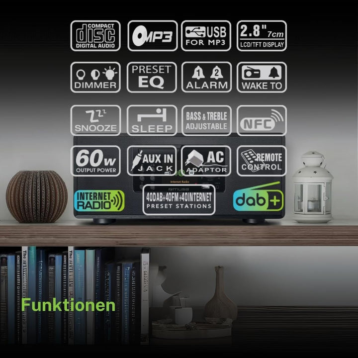 MUSE M-697 IDT Smart Micro System mit DAB+, Internetradio, CD &amp; Bluetooth
