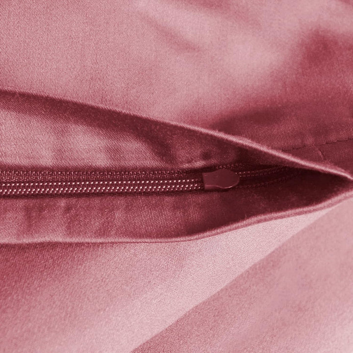 Beddress - Luxus-Satin-Bettwäsche, Uni Rosenholz, 200x200 + 2x80x80 cm, 100% gekämmte Baumwolle, Oek