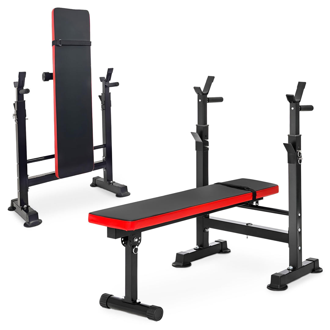 BalanceFrom Multifunktionale Workout-Station, verstellbare Olympische Trainingsbank mit Kniebeugenst