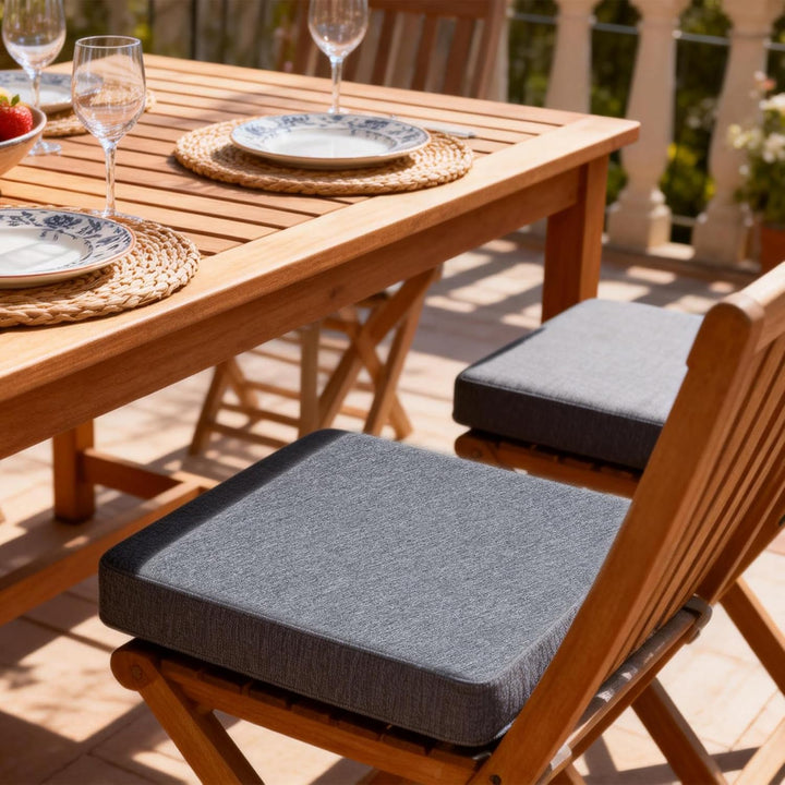 Mingone Sitzkissen 50x50x9 cm, abnehmbar und waschbar, mit Memory-Schaum – ideal für Liegestühle, So