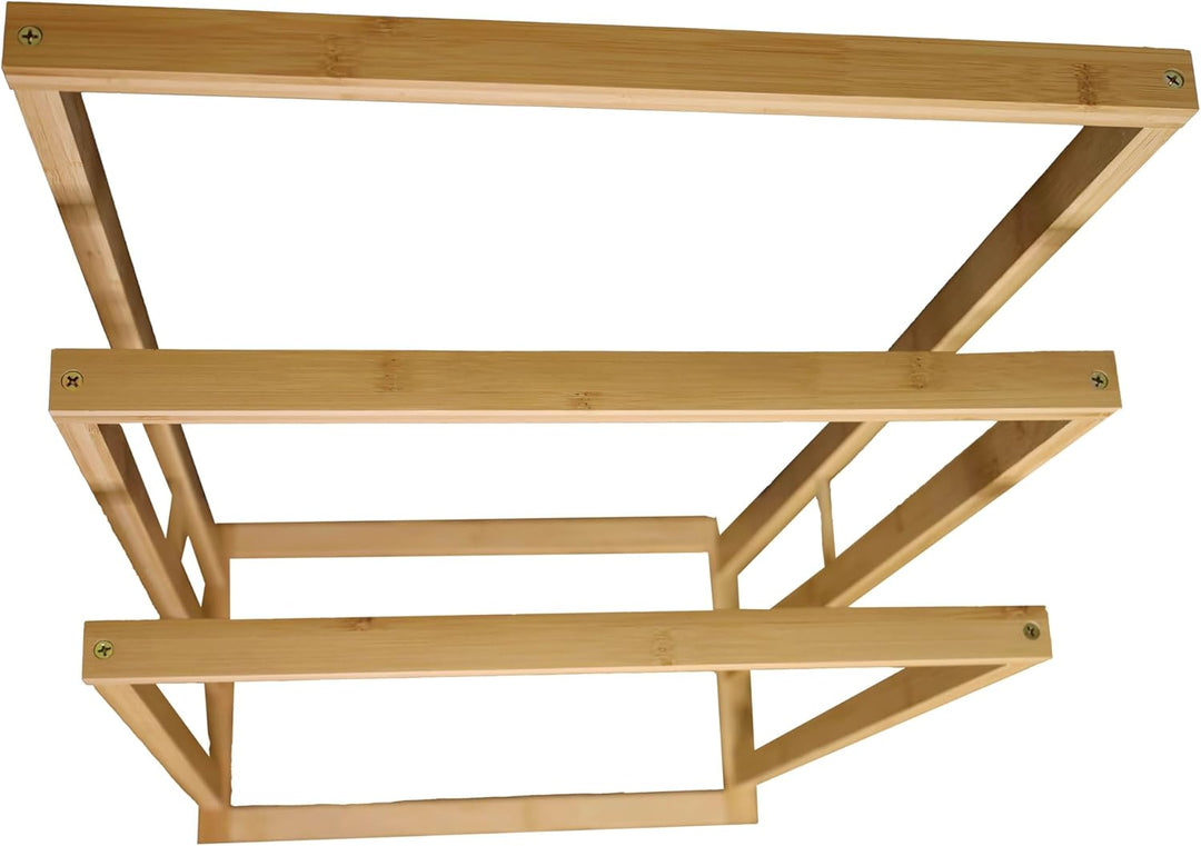 hausleben Handtuchhalter Bambus 3 Stangen | 42x24x77 cm | Natur | Bad | Holz | umweltfreundlich | Ha