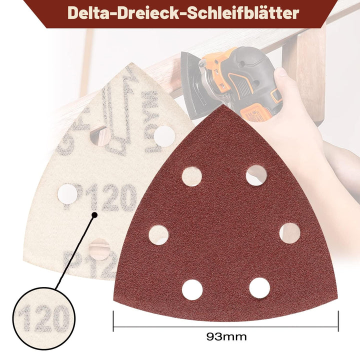 STEBRUAM Deltaschleifer Schleifpapier Dreieckschleifer,70 Stück Delta Schleifpapier Klett Schleifpap