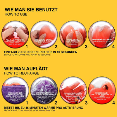 Handwärmer Taschenwärmer Herz Wärme-Kissen; Knickkissen Taschen-Wärmer für langanhaltende Wärme in j