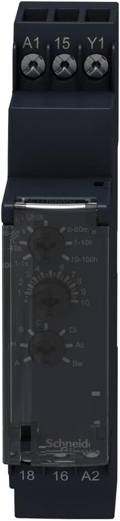 Schneider Electric - Harmony, 0,1 s-100 h, Zeitrelais 10 Funktionen, Relais 1 W, 24 VDC/24-240VAC, R