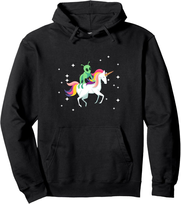 Alien reitendes Einhorn Pullover Hoodie