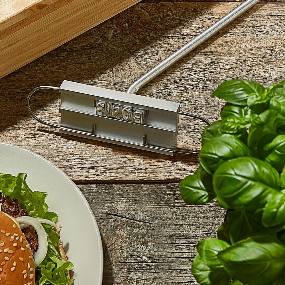 Casa Vivente BBQ-Brandeisen mit wechselbaren Buchstaben und edler Holzbox, Fleischstempel für den Gr