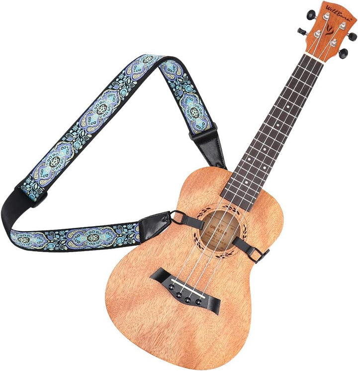 IHOBOR Ukulelengurt ohne Bohren, verstellbarer Doppel-J-Haken, Uke-Schultergurt, hochwertiger Jacqua