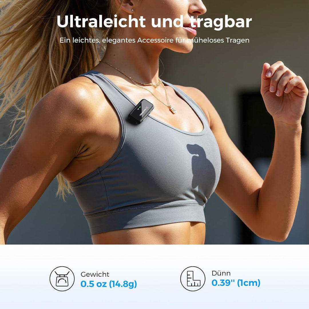 NearStream Wireless Lavalier Mikrofon für Android, iOS, Kamera, PC, kabelloses Mikrofon für Videoauf
