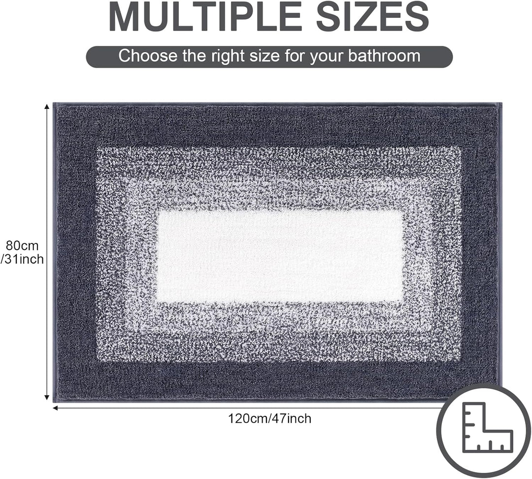 Weich Gross Badematten 80 x 120 cm, Badezimmerteppich Badteppich rutschfeste Wasserabsorbierend Badv