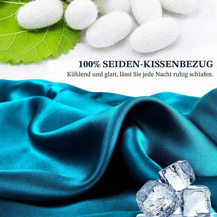 PiccoCasa 22 Momme 100% Seide Kissenbezug Haar- und Hautpflege Kissenhülle Maulbeerseide Kopfkissenb