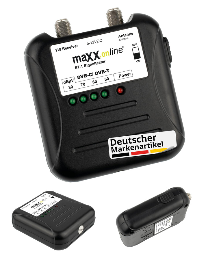 maxx.onLine ST-1 Signaltester Kabelfernsehen DVB-C/DVB-T, analog/digital 40-862 MHz