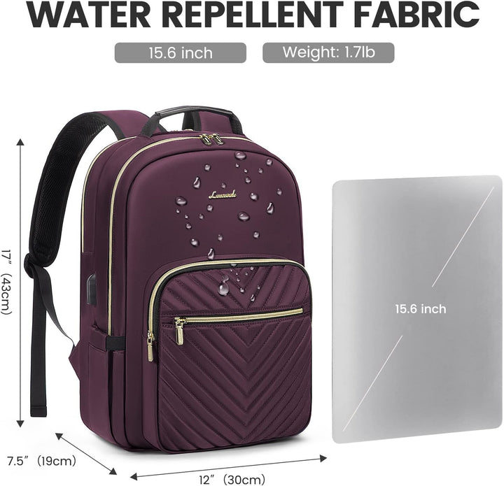 LOVEVOOK Laptop Rucksack Damen, 14 15,6 17,3 Zoll Laptoptasche Rucksack Damen Klein Wasserdicht Schu