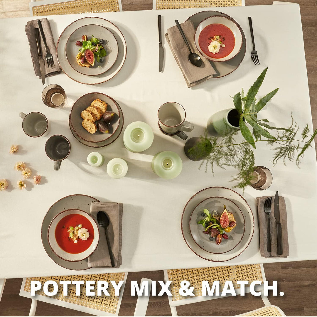 Peill+Putzler Germany | Kombiservice 16-teilig | Geschirrset aus Feinsteinzeug handbemalt jedes Teil