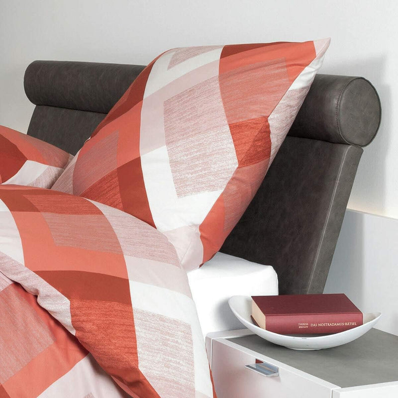 Janine Design Mako-Satin Bettwäsche Moments 98067-01 Koralle Brandy 1 Bettbezug 135 x 200 cm + 1 Kis