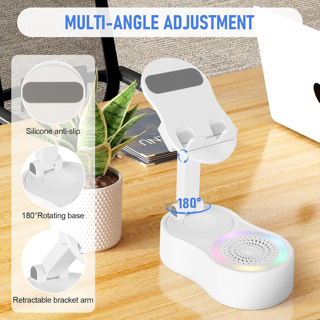 Handy-Ständer mit kabellosem Bluetooth-Lautsprecher – Induktionslautsprecher mit verstellbarer Handy