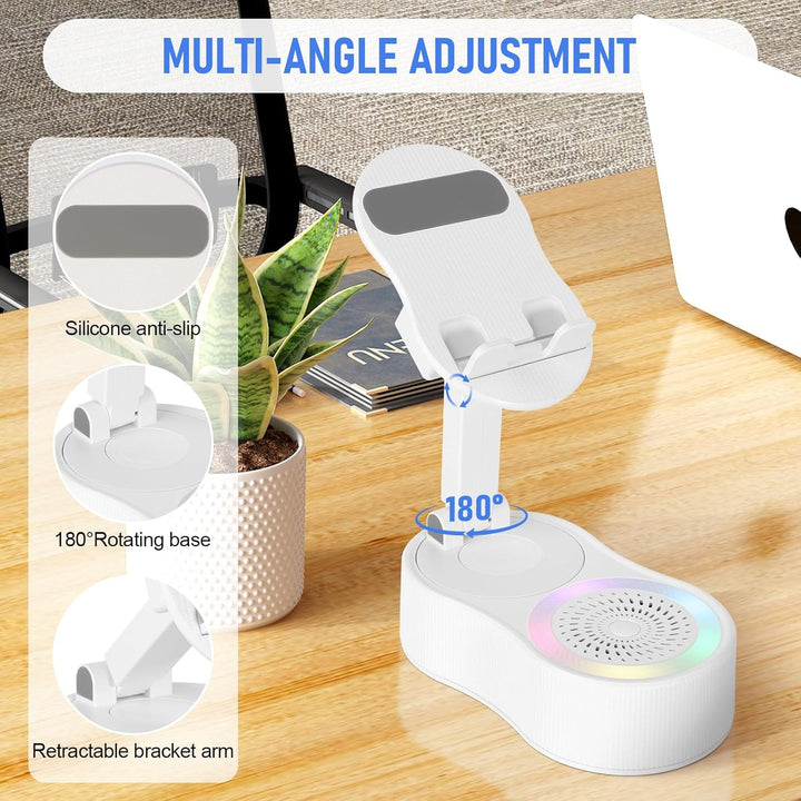 Handy-Ständer mit kabellosem Bluetooth-Lautsprecher – Induktionslautsprecher mit verstellbarer Handy