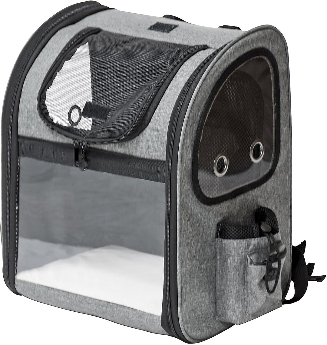 Fudajo Ausziehbarer Haustier Rucksack 27x35,5x41,5 cm bis 6kg, Hunderucksack, Katzenrucksack mit Net