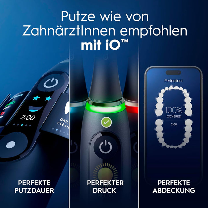Oral-B iO Series 6 Elektrische Zahnbürste/Electric Toothbrush, Doppelpack & 3 Aufsteckbürsten, 5 Put