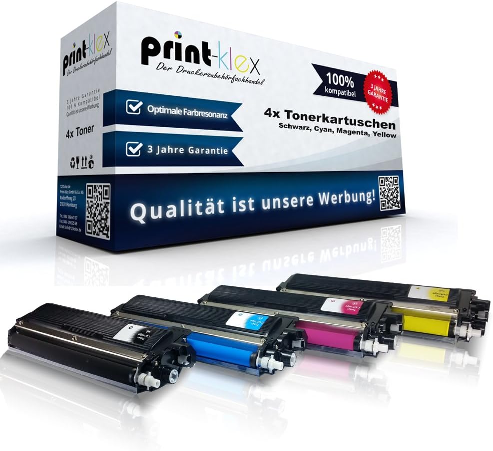 4X Print-Klex Tonerkartuschen kompatibel für Brother MFC9120CN MFC9125CN MFC9320CW MFC9325CW TN-230B