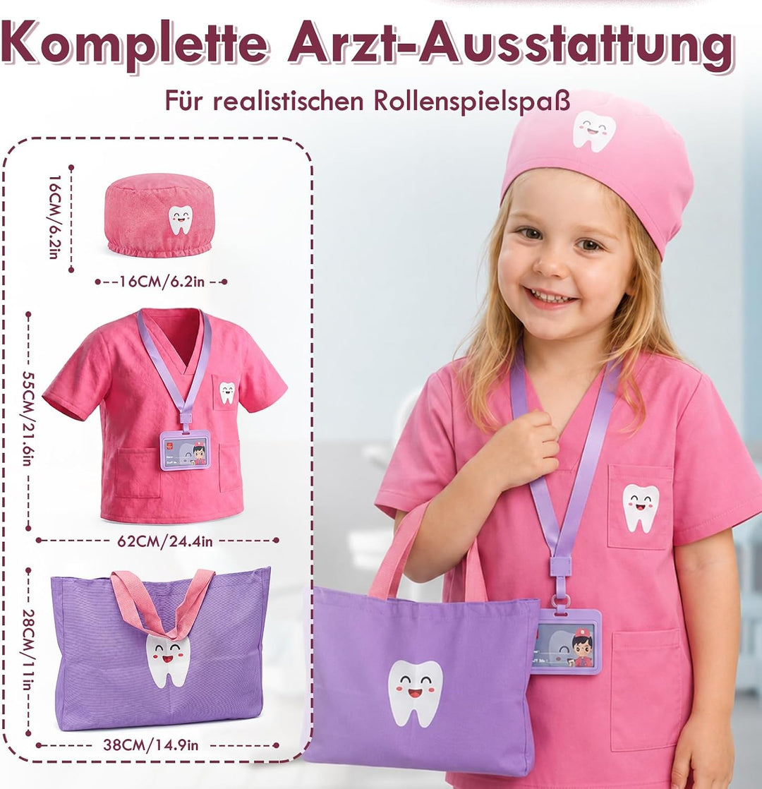 Lehoo Castle Arztkoffer Kinder ab 3 Jahre, Zahnarzt Spielzeug, Doktorkoffer, Rollenspiel für Kinder
