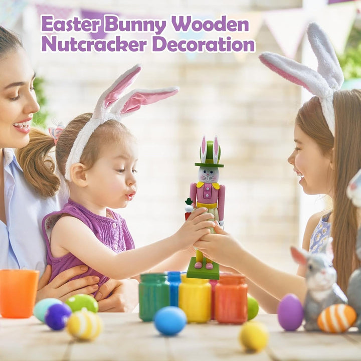 Generisch Nussknackers Ostern 30 cm Osterhase Nussknackers Figuren Osterdeko Easter Bunny Nutcracker