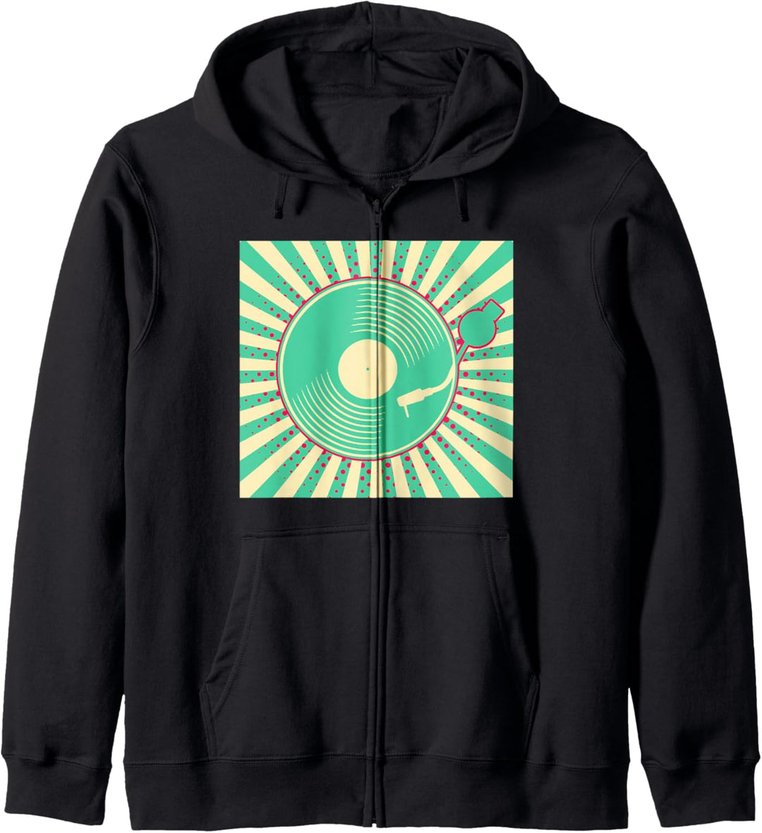 Vinyl Schallplatte Retro Vintage Plattenspieler Geschenk Kapuzenjacke