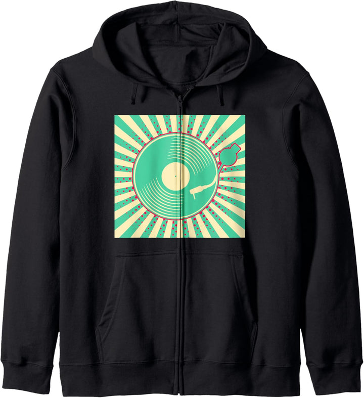 Vinyl Schallplatte Retro Vintage Plattenspieler Geschenk Kapuzenjacke