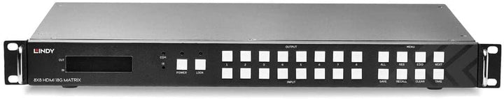 LINDY Matrix Video 8x8 HDMI 18G mit Scaler für Wand Monitor