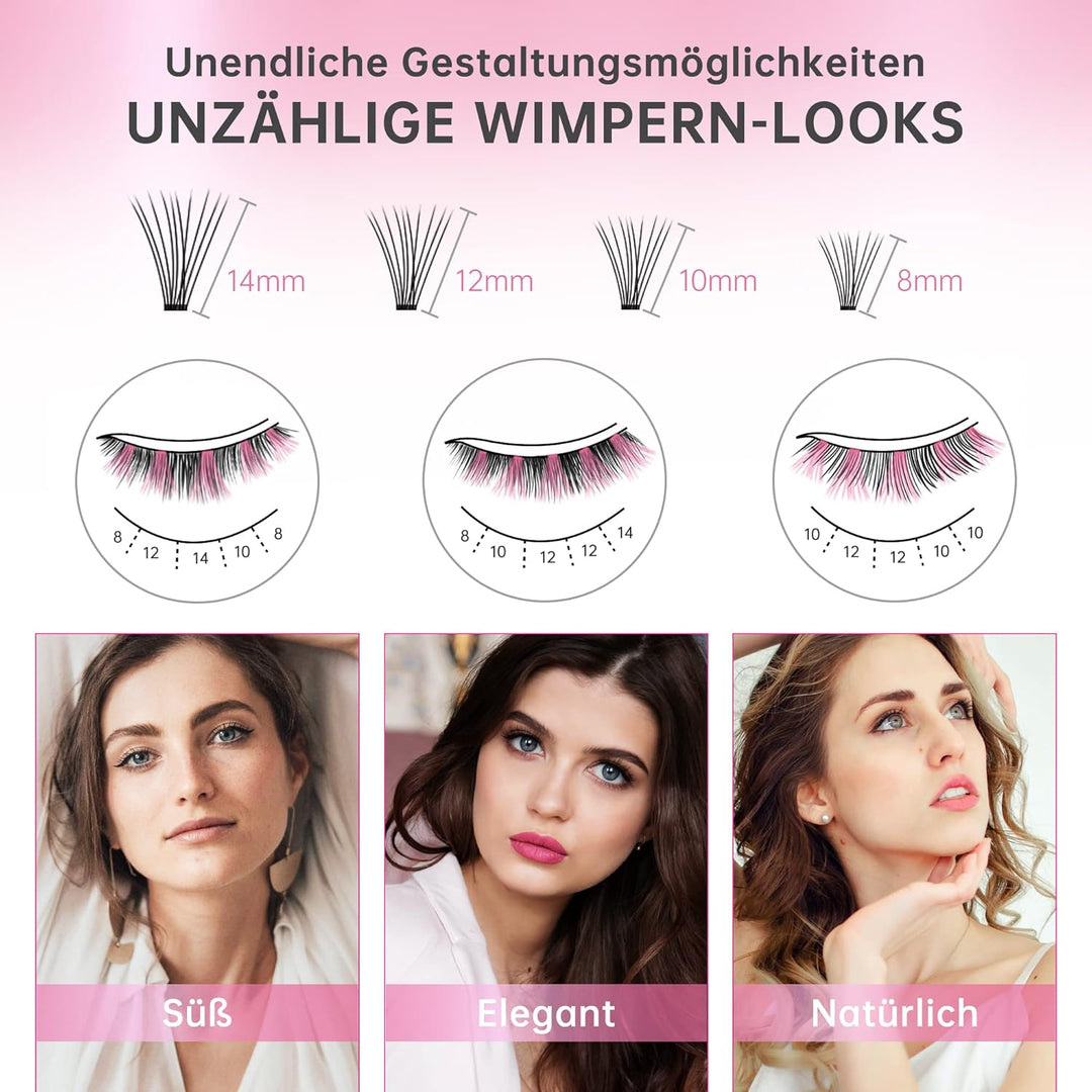 Beauty7 DIY wimpernverlängerung Wimpern Set Selbstanwendung Semipermanenter Wimpern Extensions Set 1