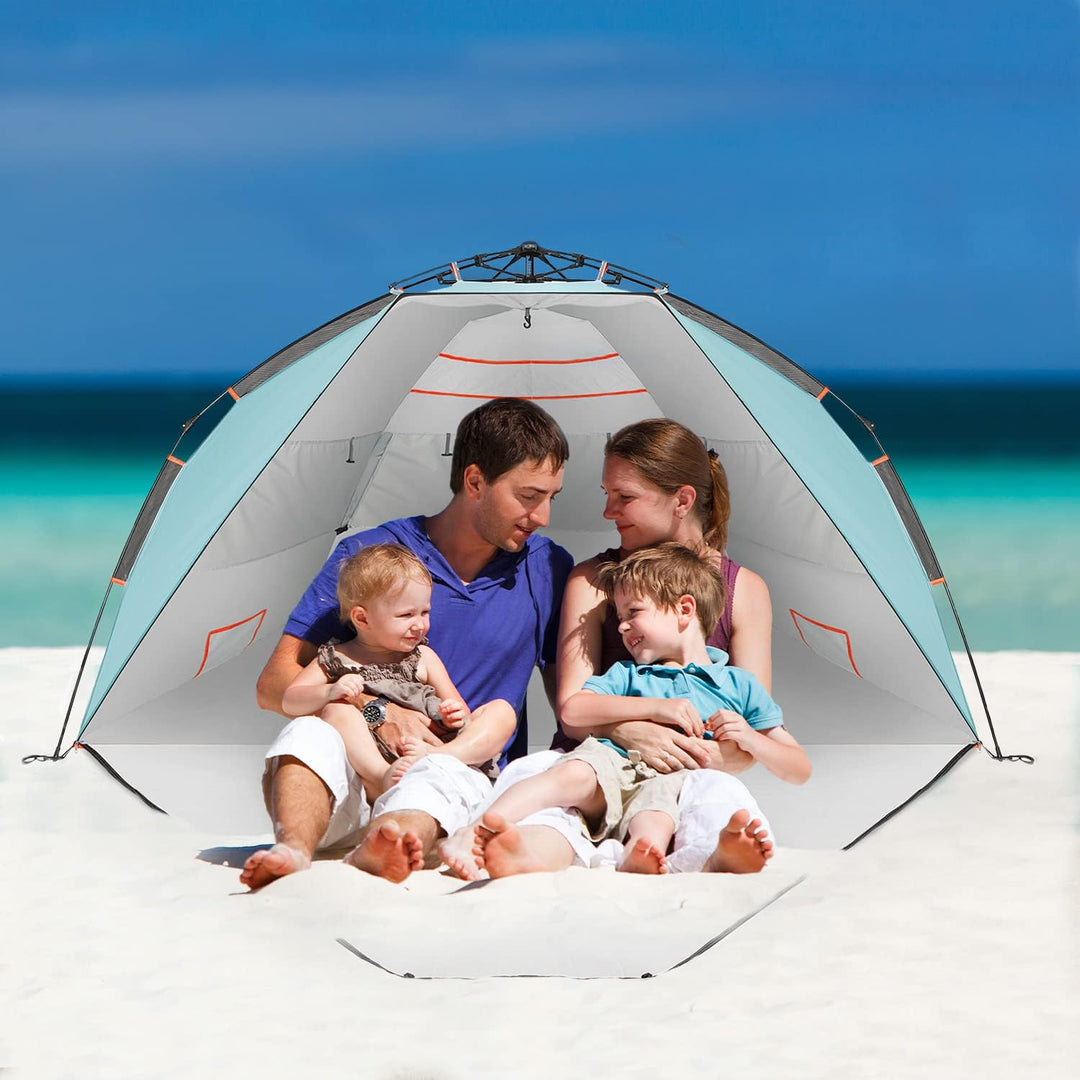 Active Era Luxus Strandzelt mit UV Schutz LSF 50+, Strandmuschel XXL Wasserabweisend, Easy Pitch Auf