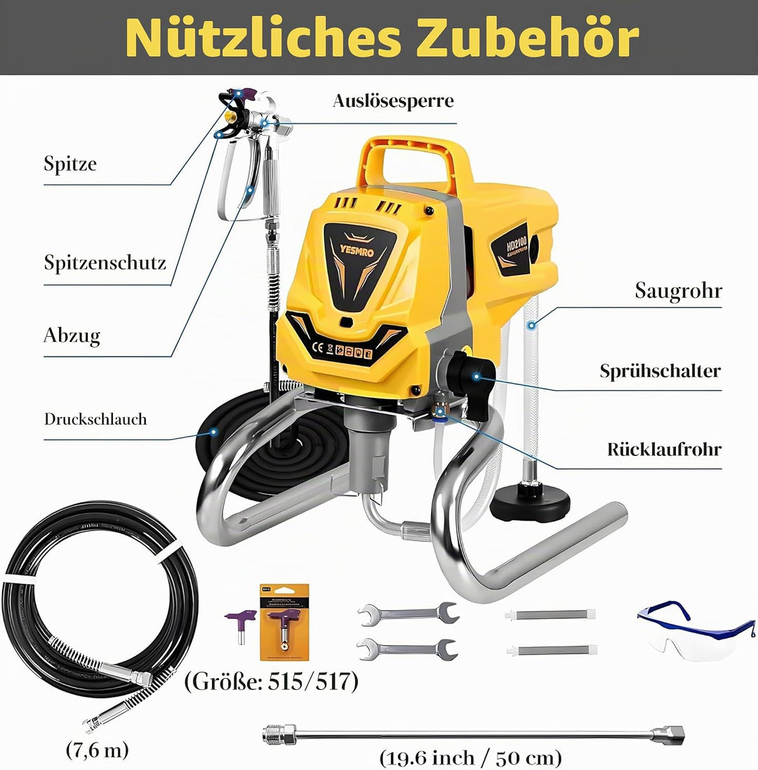 Farbsprühsystem,Airless farbsprühgerät 3200psi,hocheffiziente Airless spritzgerät wandfarbe,Keine Ve