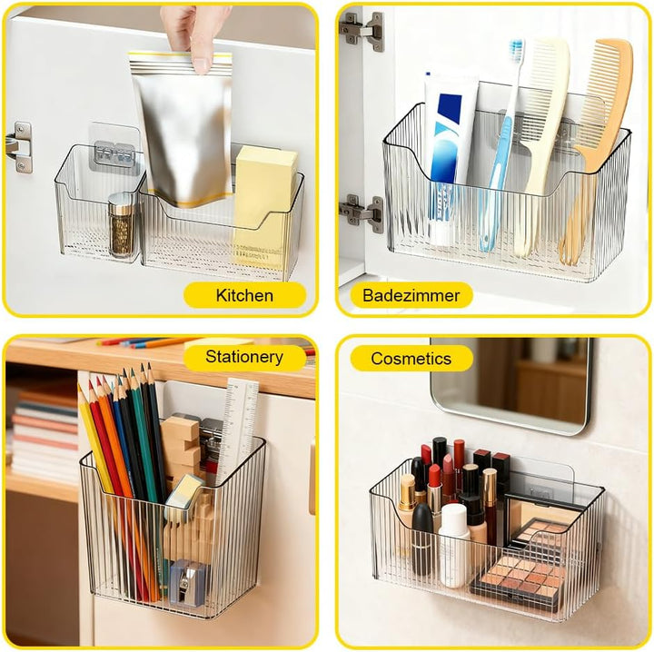 Küchenschranktür Organizer, 4 Stück Küchenschranktür Aufbewahrungsbox, Selbstklebendes Wandbox, Wand