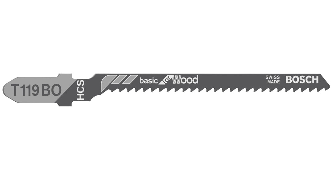 Bosch Professional 100 x Stichsägeblatt T 119 BO Basic for Wood (für weiches Holz, Kurvenschnitt, Zu