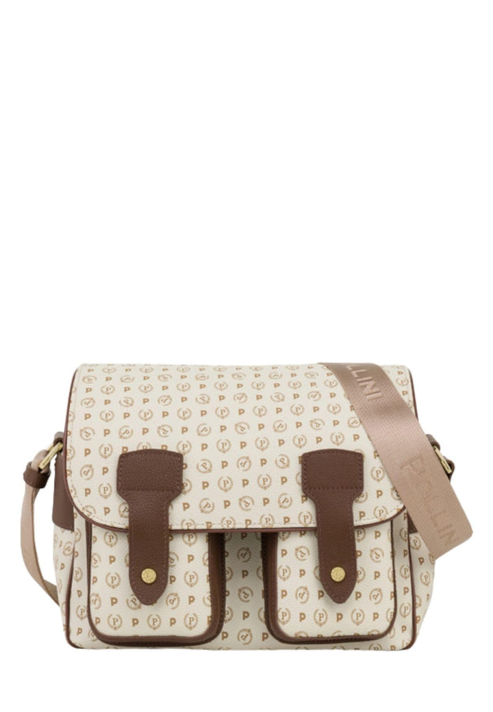 Pollini - Heritage Messenger Gurt aus PVC und Kalbsleder - Elfenbein/Braun