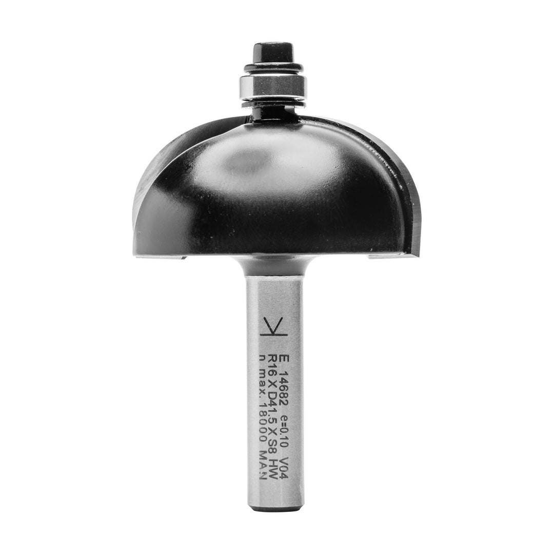ENT 14682 Hohlkehlfräser HW, Schaft (S) 8 mm, Durchmesser (D) 41,5 mm, NL 19 mm, R 16 mm, SL 32 mm,