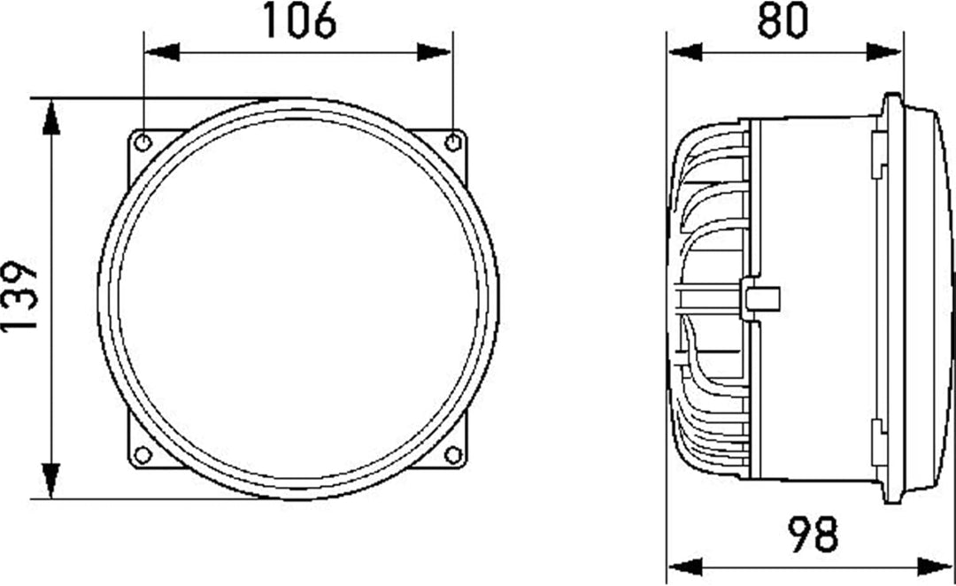 HELLA - LED-Hauptscheinwerfer - M133 - 12V - Einbau - glasklare Streuscheibe - Lichtscheibenfarbe: t