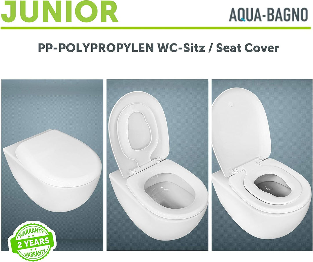 Aqua Bagno | Toilettensitz, Familien WC-Sitz mit Absenkautomatik, O-Form Abnehmbarer Toilettensitz,