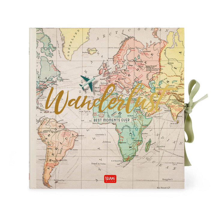 Legami - DIY Fotoalbum mit Dekoelementen Set, 20 Seiten, Geschenkidee, 23x23,5 cm, Reise-Thema