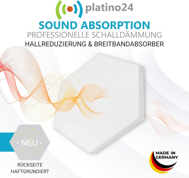 platino24 Schallabsorber aus Basotec G+ I 3D Wand-Paneele I 6 Waben aus Basotec G+ I Akustikplatten