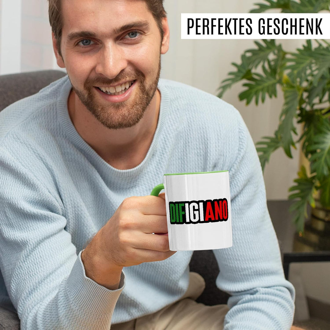 Bayern Tasse mit Spruch – Geschenk Difigiano – Kaffeetasse 330ml aus Keramik – Bayerisch Italien Wor