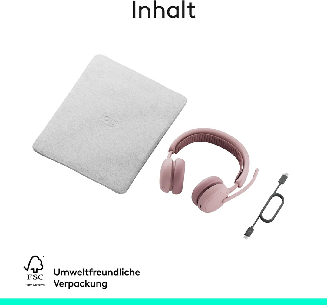 Logitech Zone Wireless 2 ES – kabelloses Headset mit Geräuschunterdrückung, adaptiver Hybrid-ANC, Bl