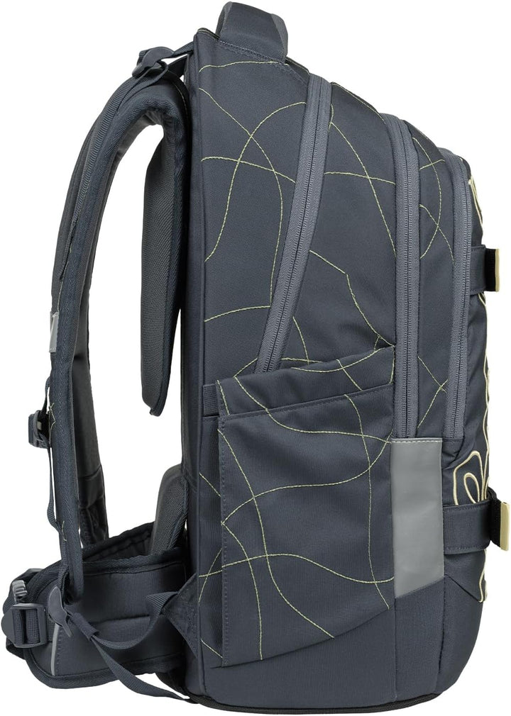 Baagl Schulrucksack Set Jungen Teenager 3 Teilig Schultasche 30 l - Wave | Ein ergonomischer Schulra