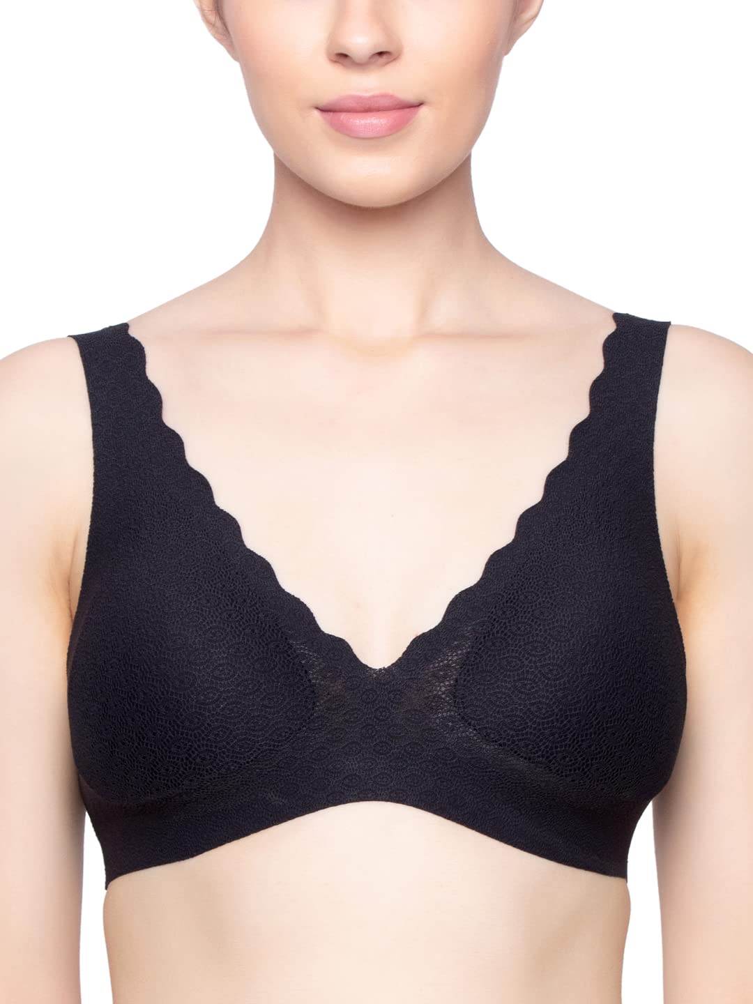 Sloggi Zero Feel Damen Bralette aus Spitze, ohne Bügel XS Schwarz, XS Schwarz