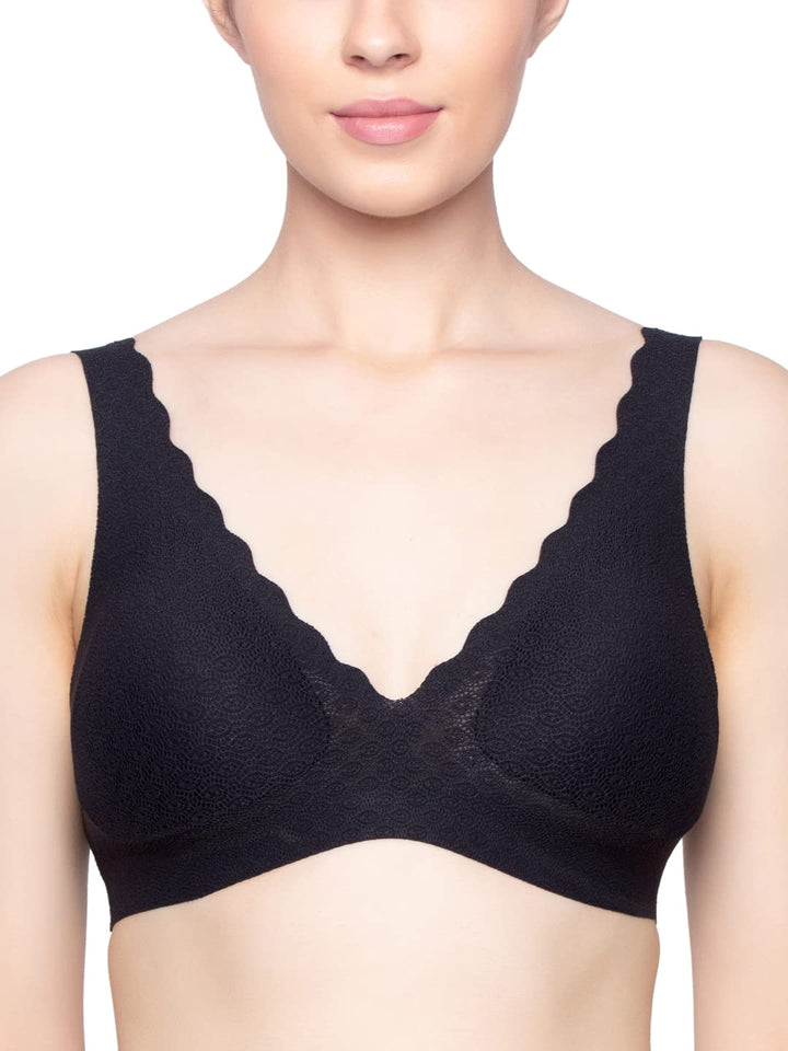 Sloggi Zero Feel Damen Bralette aus Spitze, ohne Bügel XS Schwarz, XS Schwarz