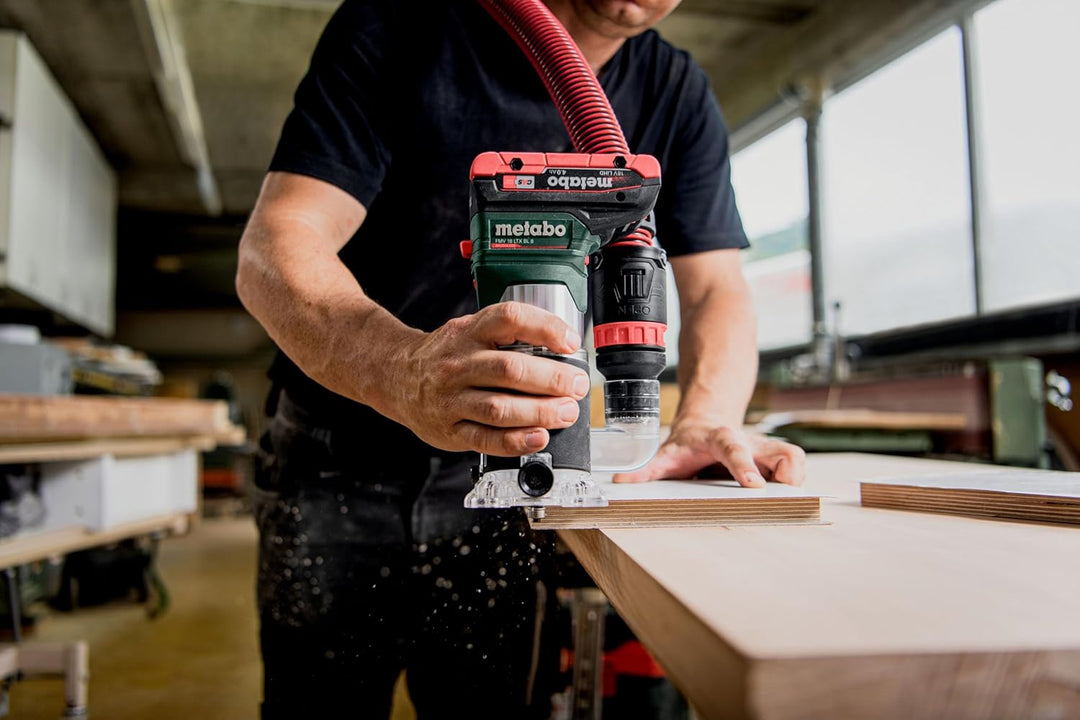 metabo Akku-Kantenfräse FMV 18 LTX BL 8-18V, Brushless-Motor, 4800-29000 U/min, 6/8 mm Spannzange, p