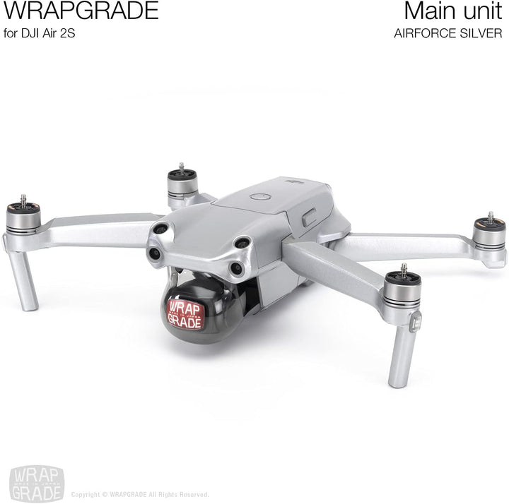 Wrapgrade Main Unit Skin kompatibel mit DJI Air 2S (Airforce Silver)