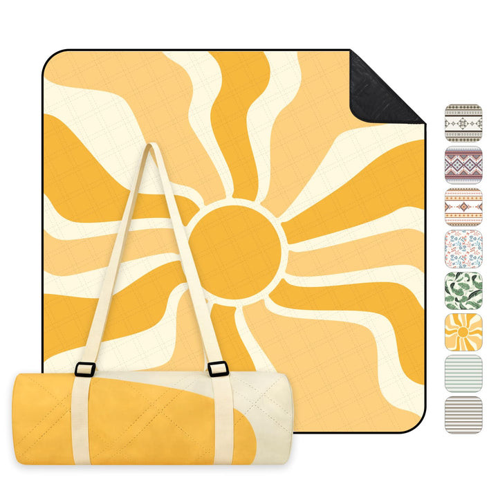 Sekey Picknickdecke Wasserdicht 200x200 cm, Stranddecke Sandfrei | Gepolstert, Dreischichtige Strukt